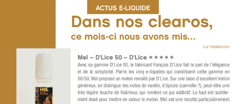 PGVG n° 18 - Le e-liquide MEL de la gamme D50 testé par PGVG